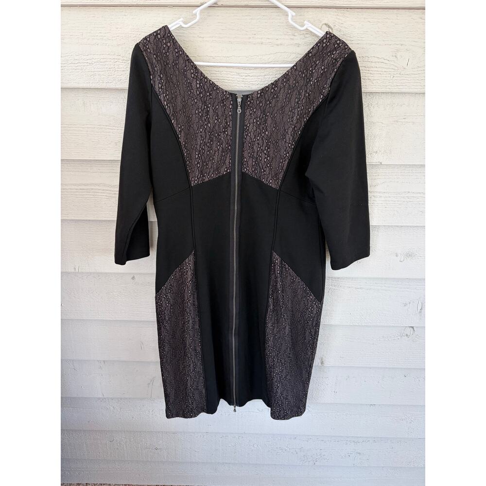 Max & Cleo Black Lace Panel Bodycon Dress Size 12 Cocktail Party Sheath - Picture 7 of 8